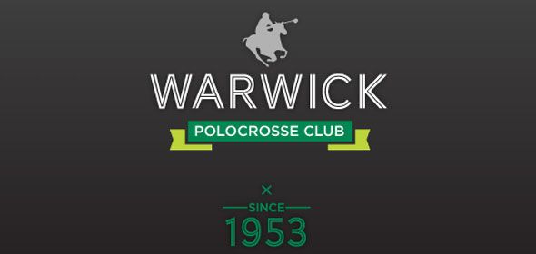 Warwick Polocrosse Club logo. A silhouette of a horse and a man in a polocrosse
